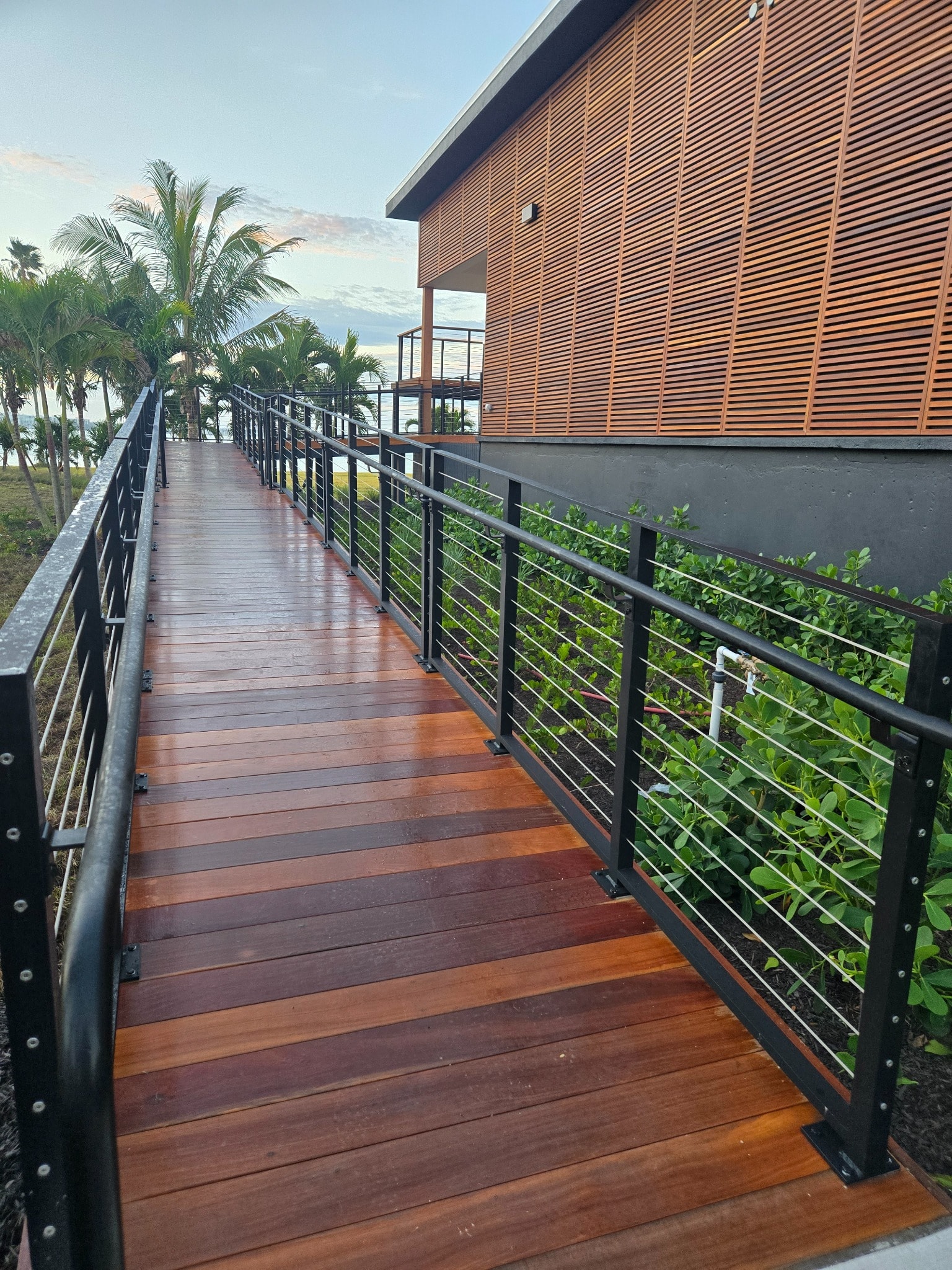 Ipe walkway with cable railing system