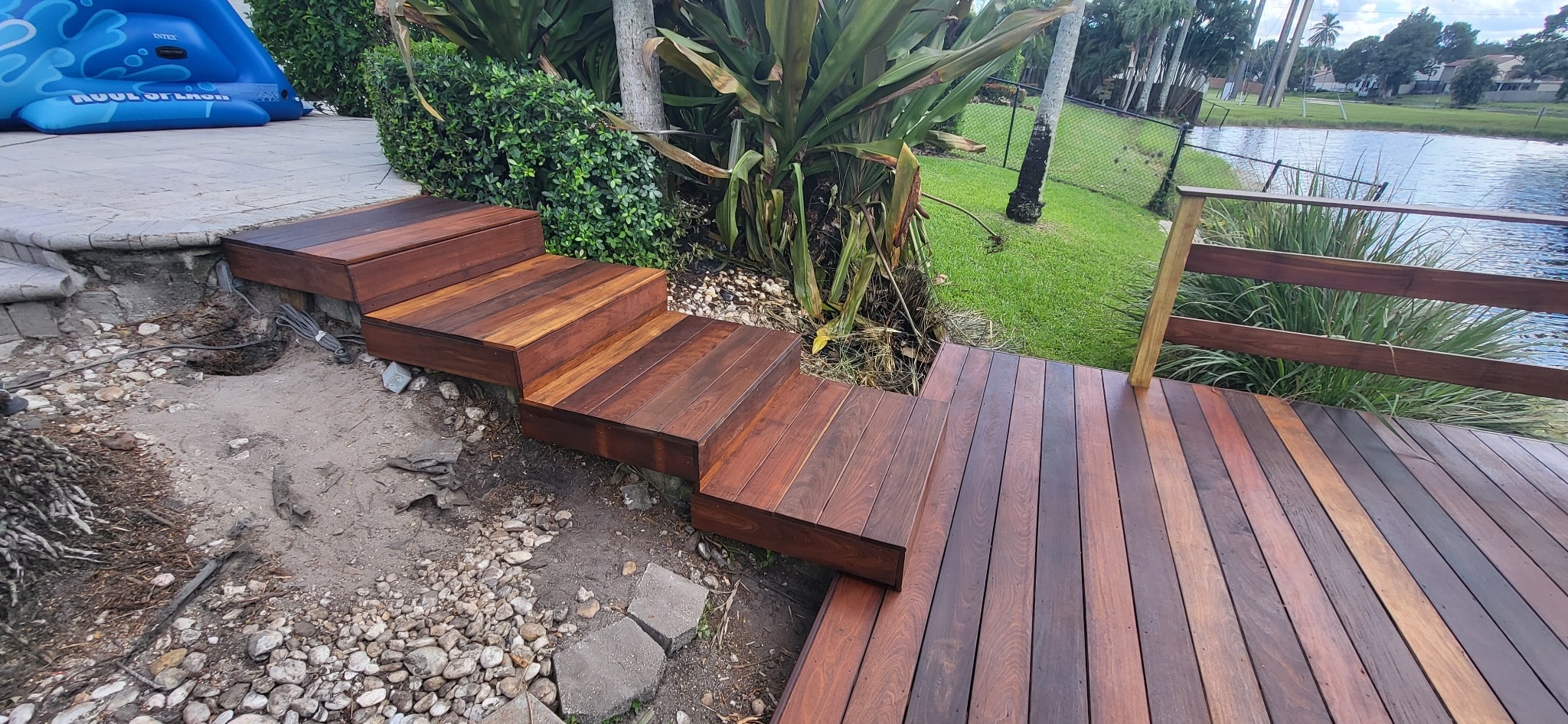 Ipe waterfront stairs and landing